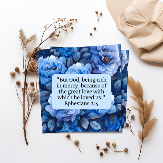 Blue Rose Love Scripture Cards