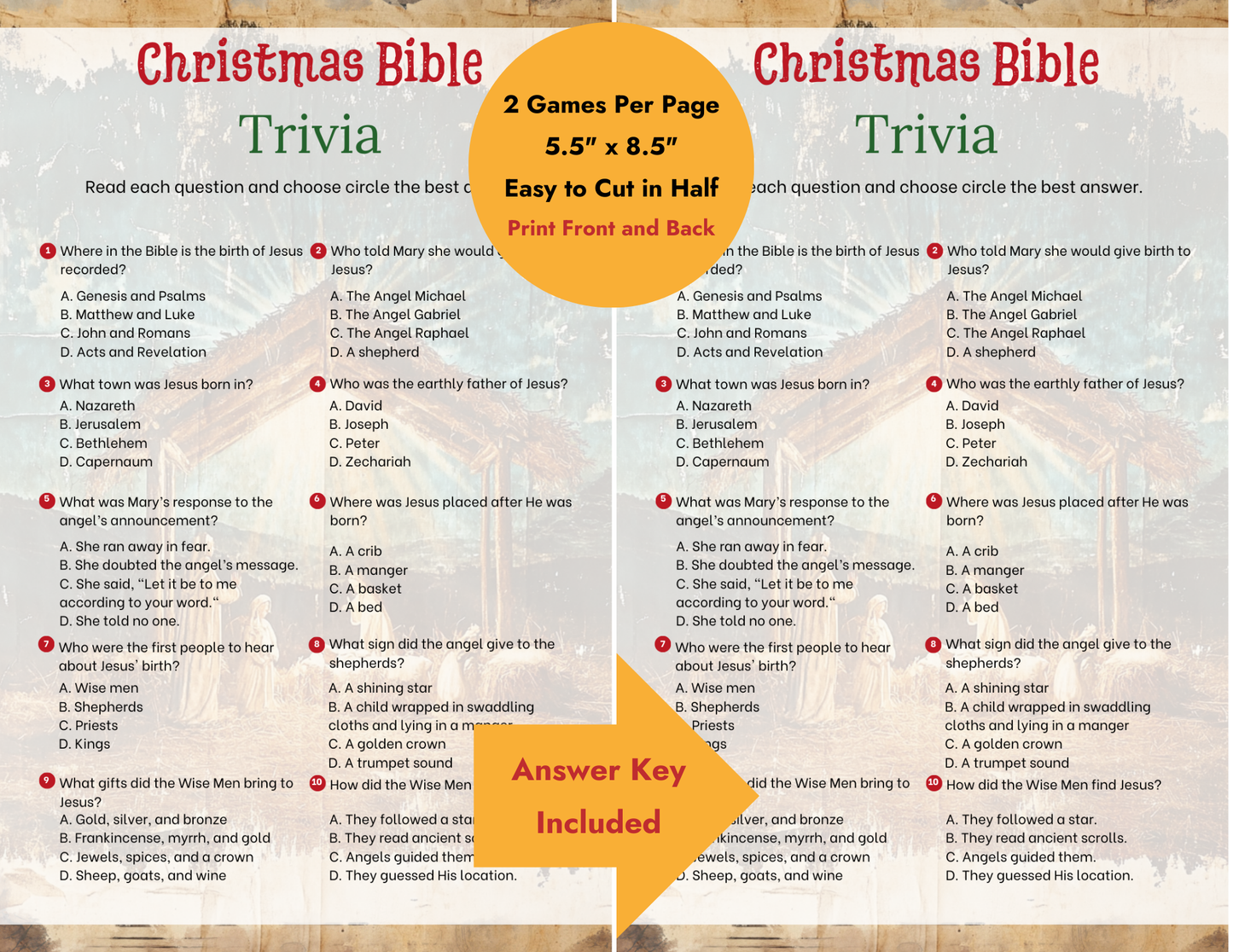 Christmas Bible Trivia Game: Deepen Your Understanding of the Story of Jesus