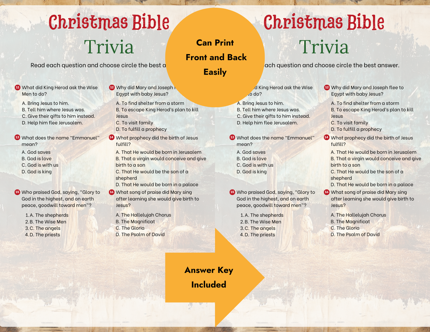 Christmas Bible Trivia Game: Deepen Your Understanding of the Story of Jesus