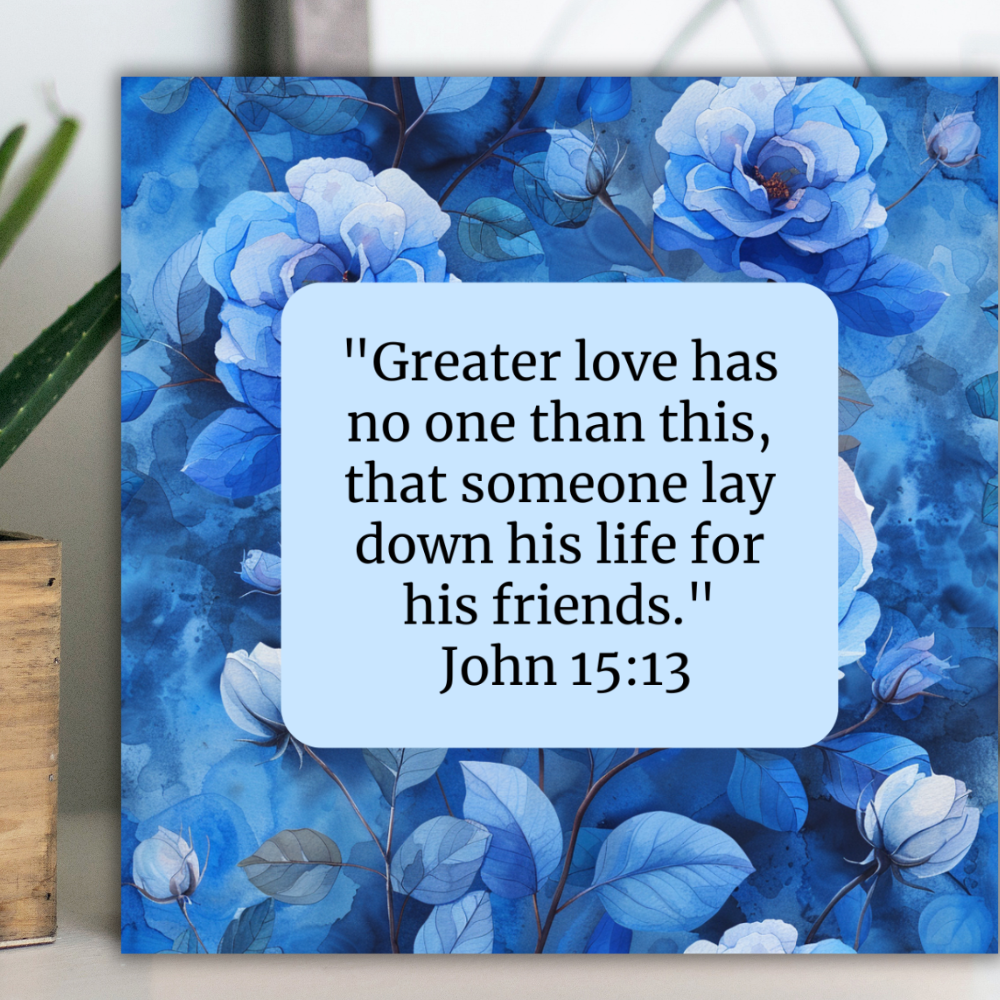 Blue Rose Love Scripture Cards