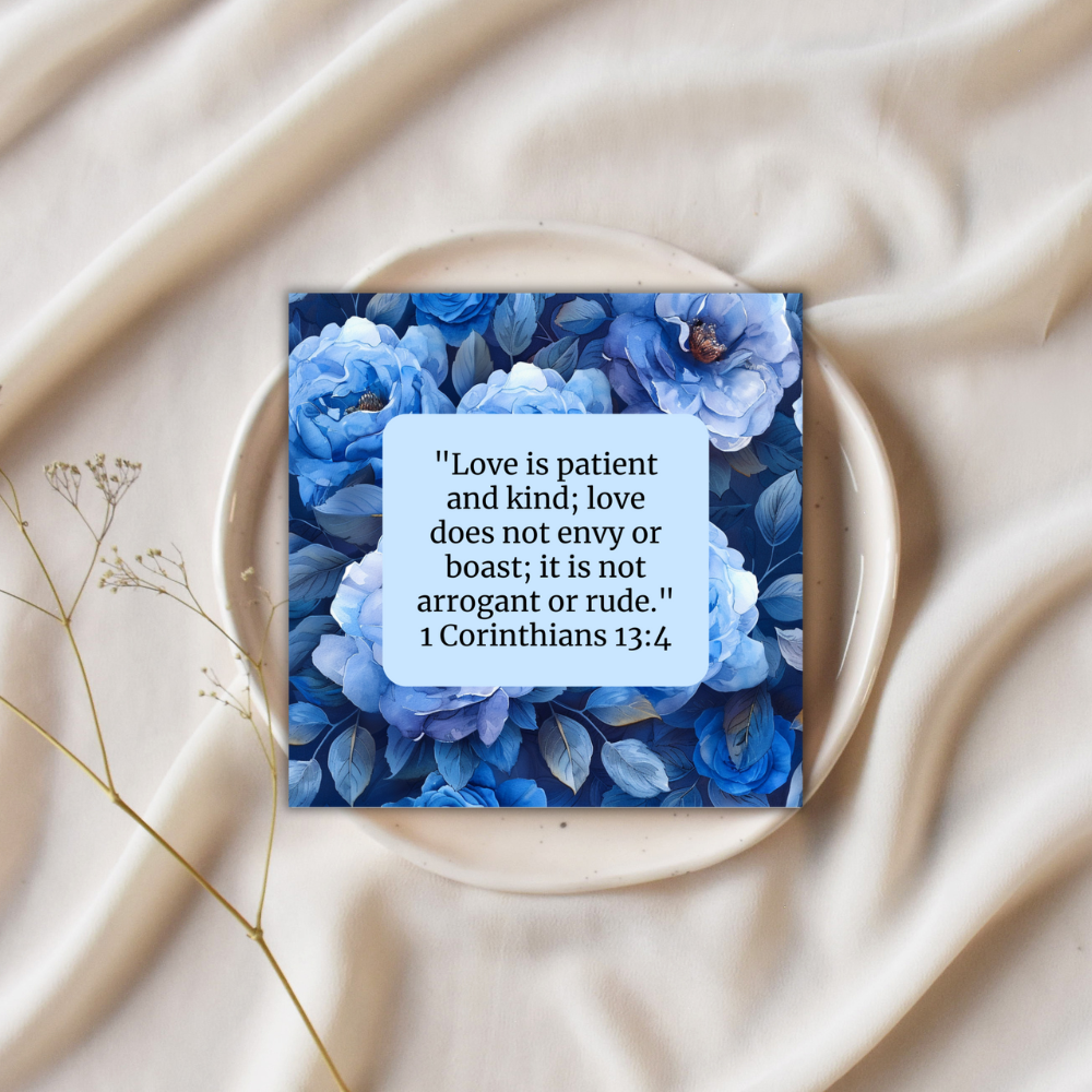 Blue Rose Love Scripture Cards