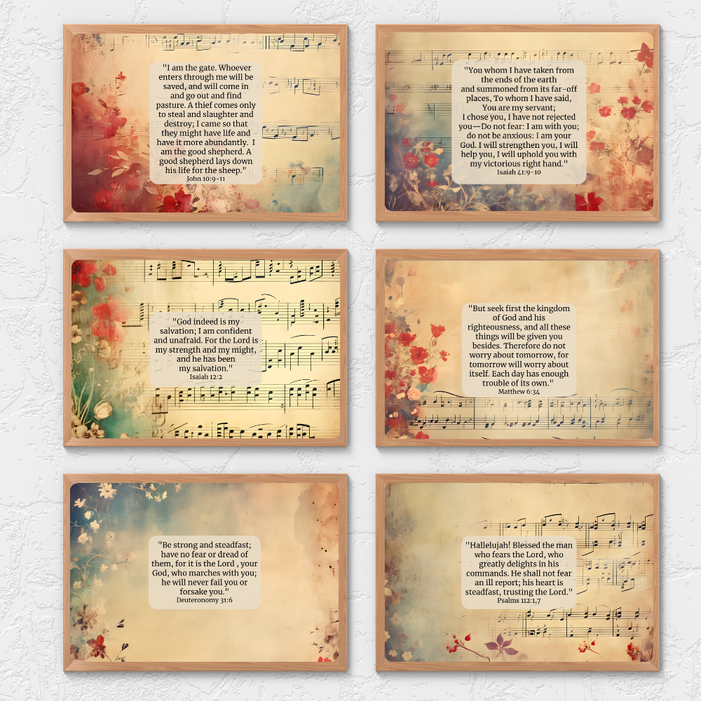 Music Theme Trusting in God Scripture Cards