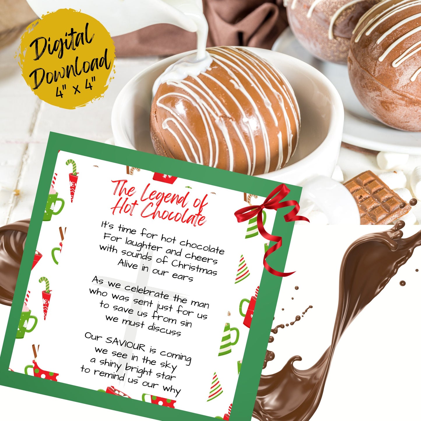 The Legend of Hot Chocolate Christmas Gift Tag