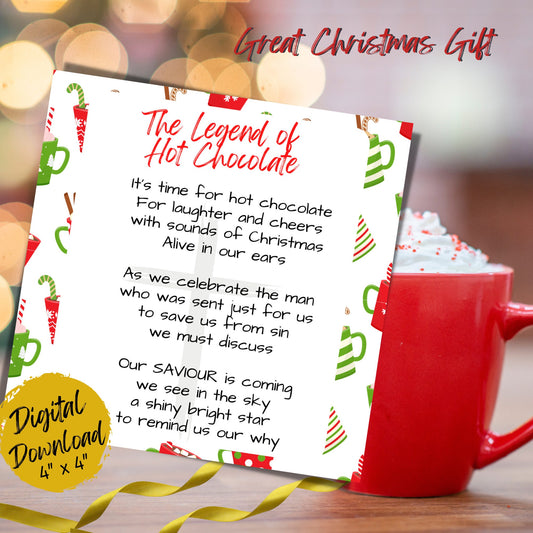 The Legend of Hot Chocolate Christmas Gift Tag