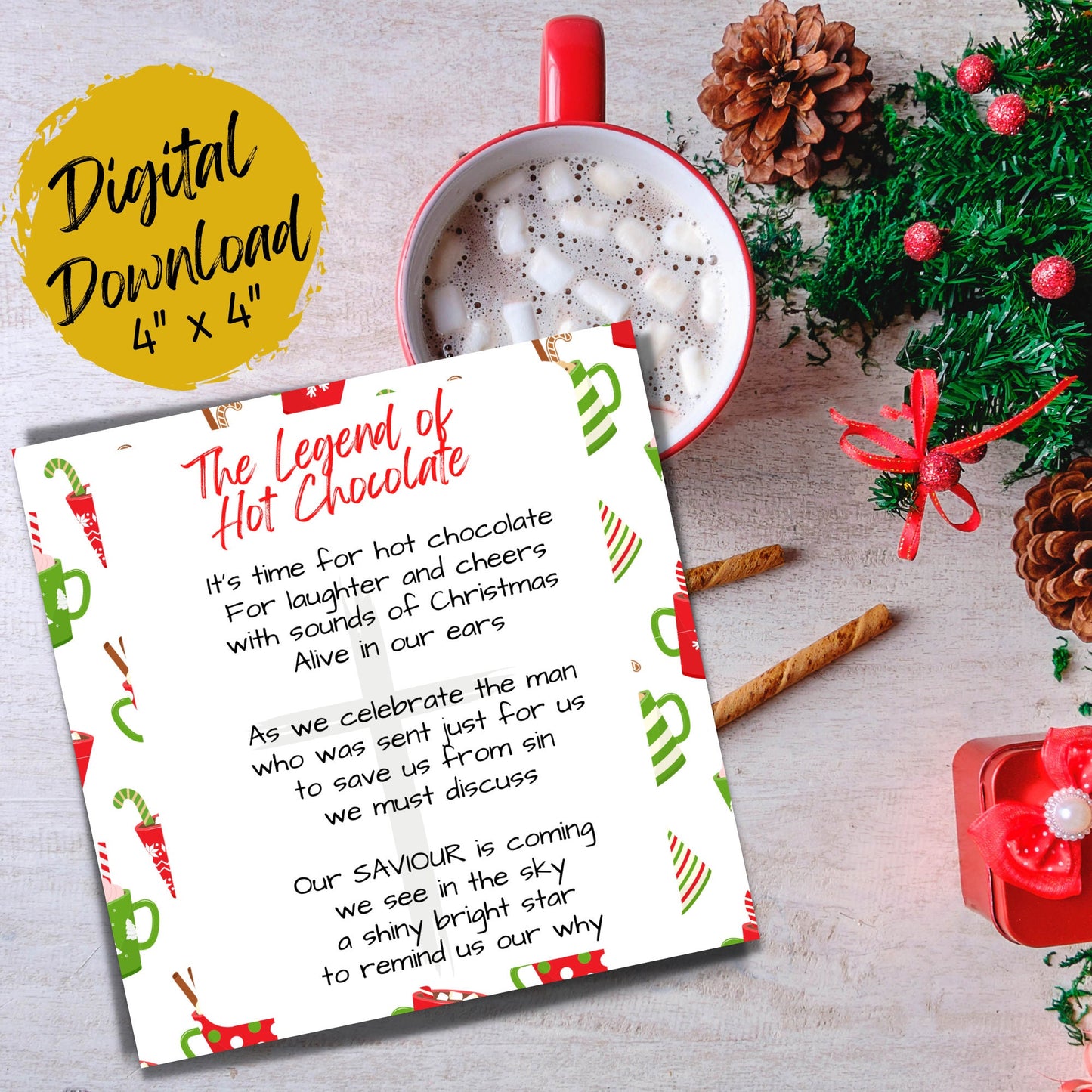 The Legend of Hot Chocolate Christmas Gift Tag