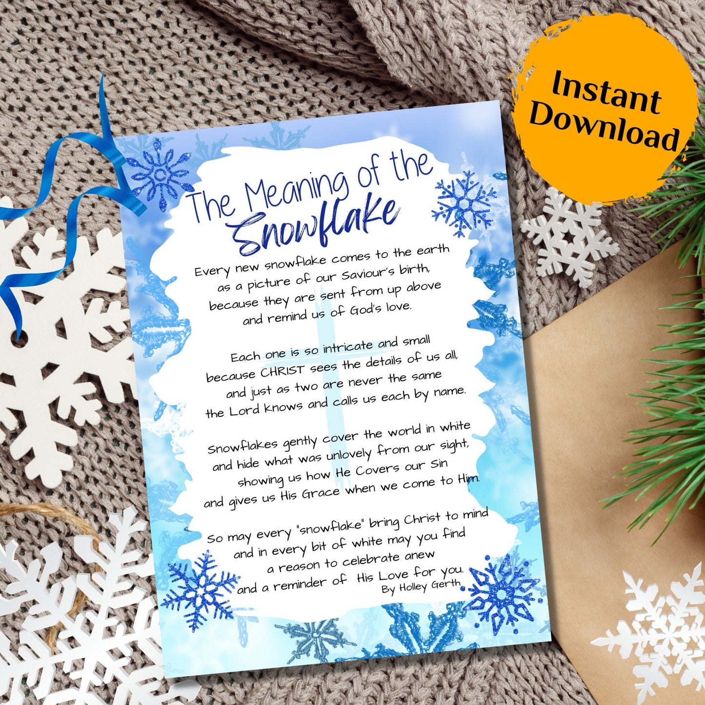 The Meaning of the Snowflake - Holiday Gift Card