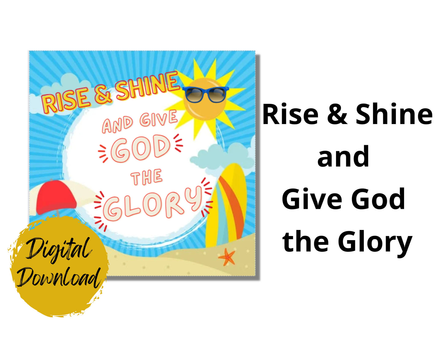 Inspirational Christian Nursery Wall Art - Rise and Shine and Give Glory to God