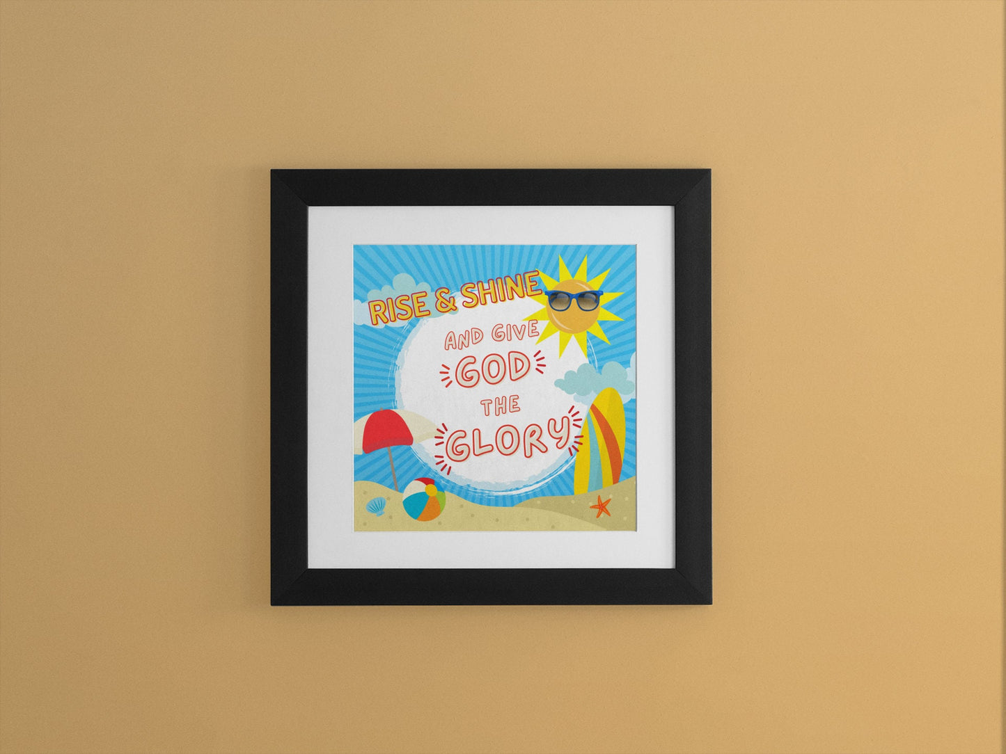 Inspirational Christian Nursery Wall Art - Rise and Shine and Give Glory to God