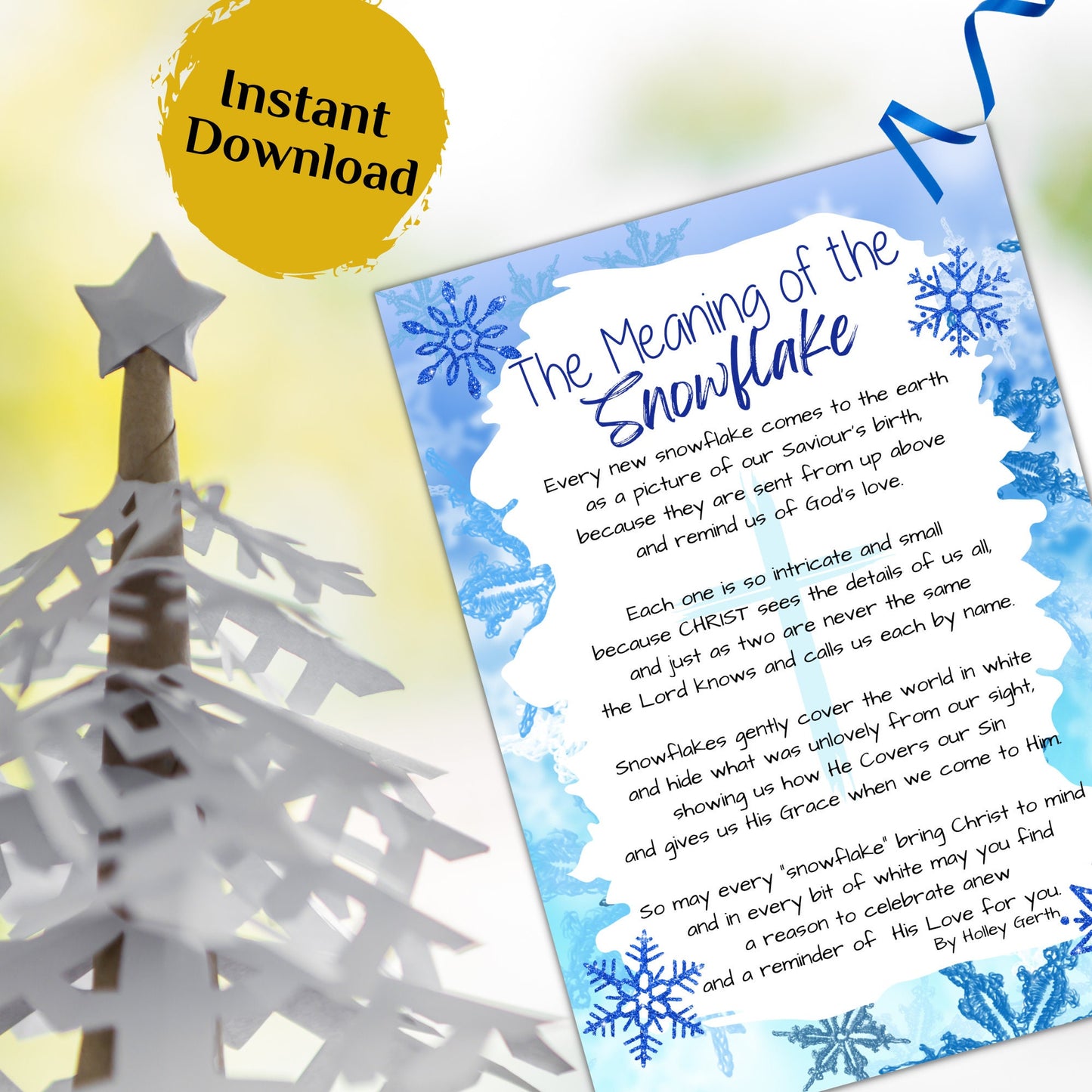 The Meaning of the Snowflake - Holiday Gift Card