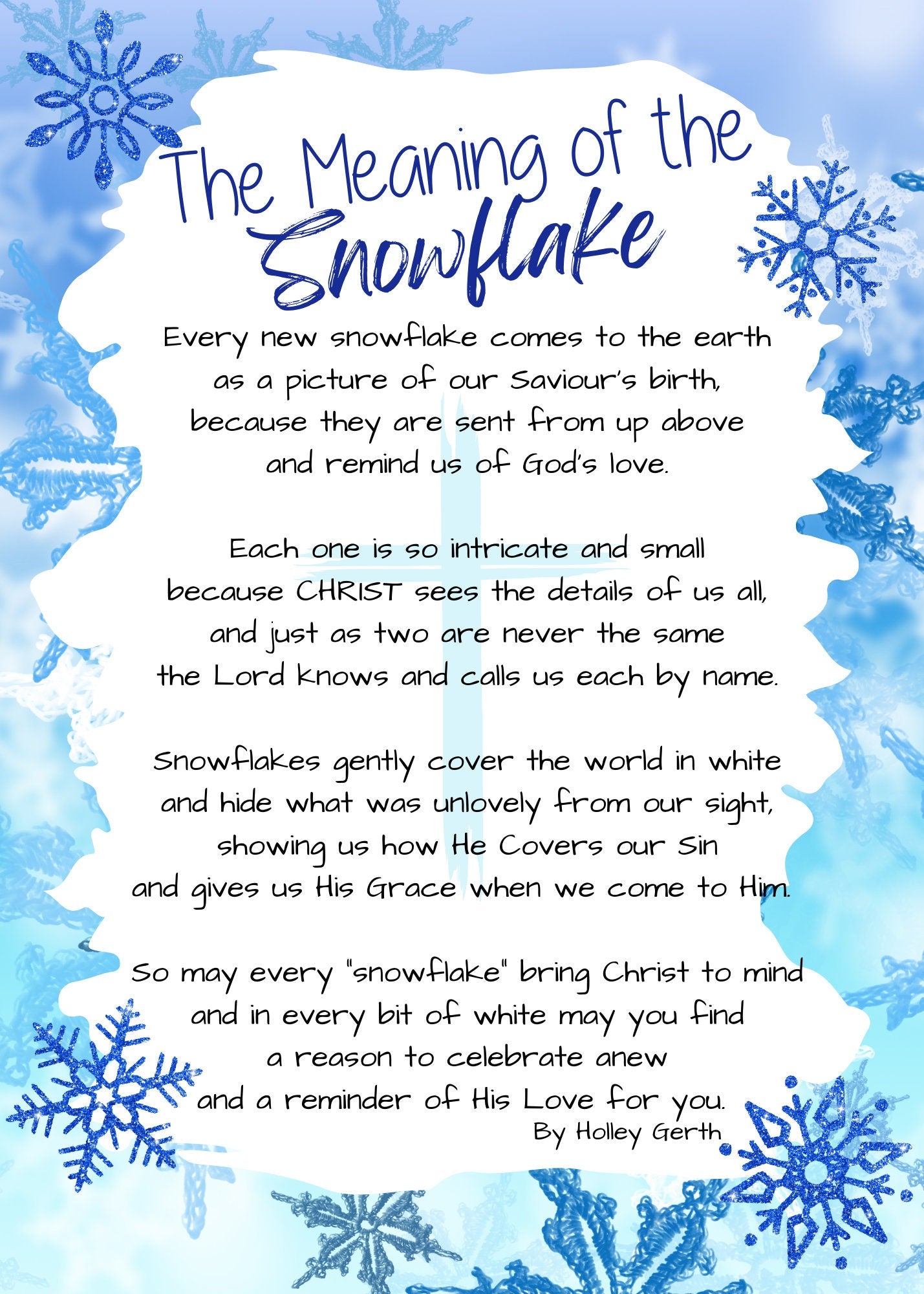 The Meaning of the Snowflake - Holiday Gift Card