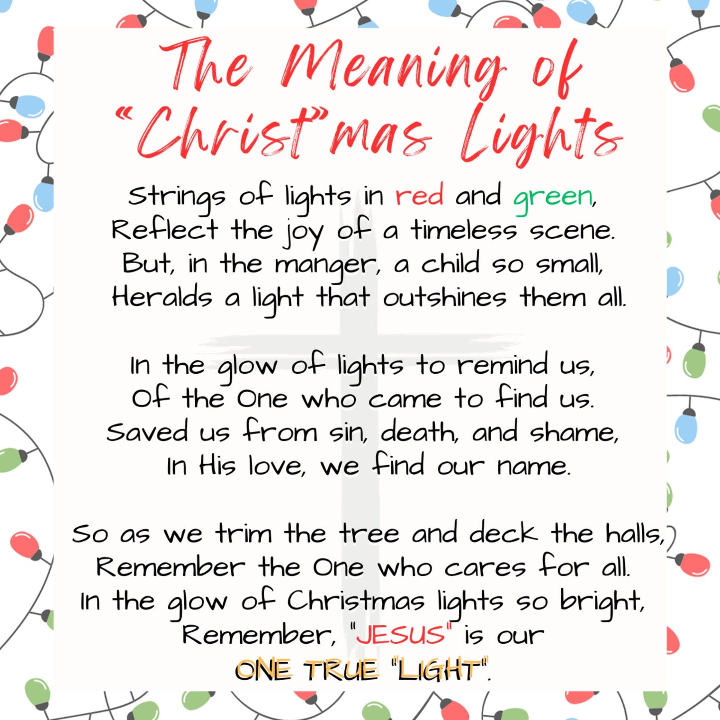 The Meaning of Christmas Lights Gift Tag